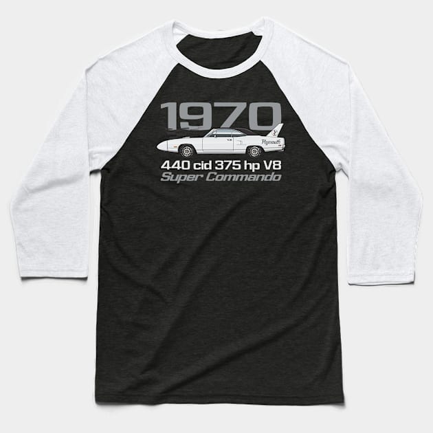 1970-Alpine White Baseball T-Shirt by JRCustoms44